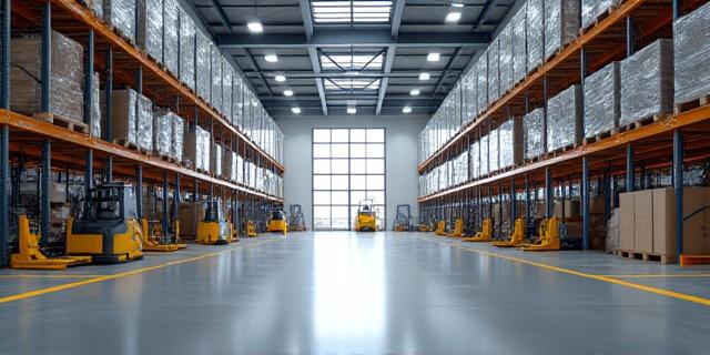 Modern freight warehouse interior